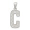 Sterling Silver Initial Letter C Charm Pendant Jewelry 25mm x 9mm